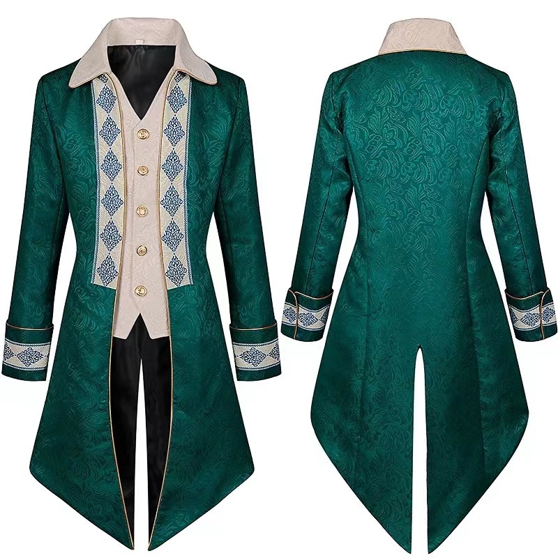 บุรุษ Steampunk ยุคกลางทักซิโด้ Gothic Victoria Frock Coat ผู้ชาย