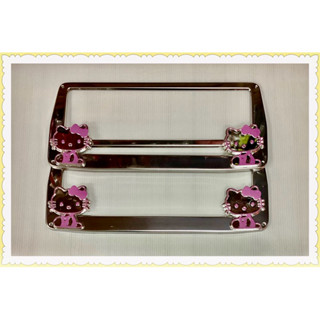 กรอบป้ายทะเบียนรถยนต์สแตนเลส+คิตตี้ 1คู่