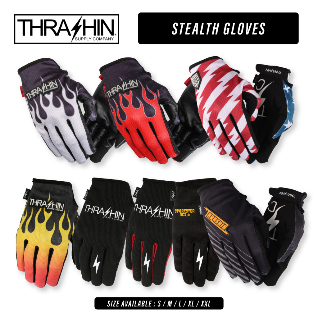 Thrashin Supply - Stealth Gloves ถุงมือขี่มอเตอร์ไซค์ riding glove
