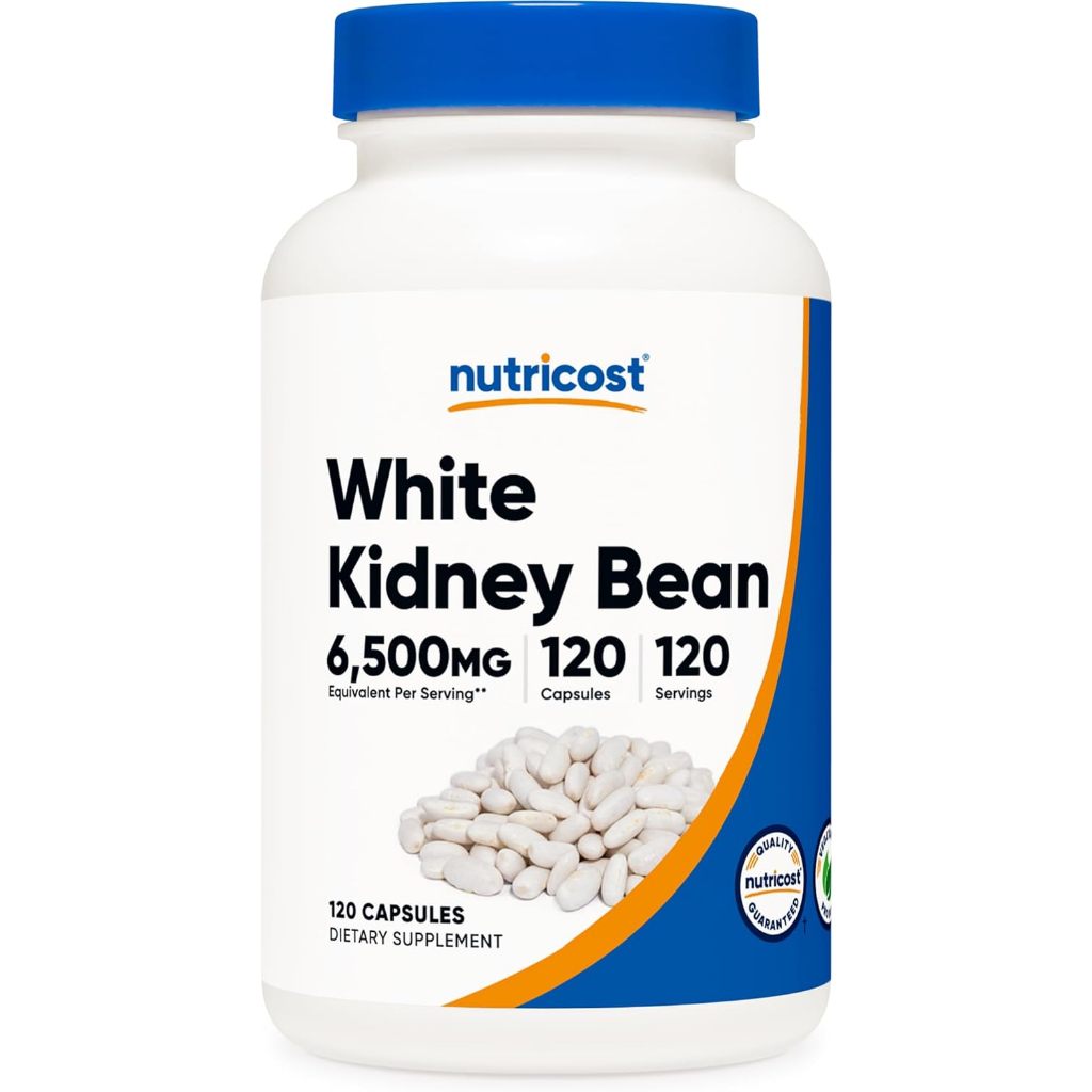 Nutricost White Kidney Bean Extract 6500 mg x 120 Caps / Consume with Apple Cider Vinegar [EXP 10/2026]