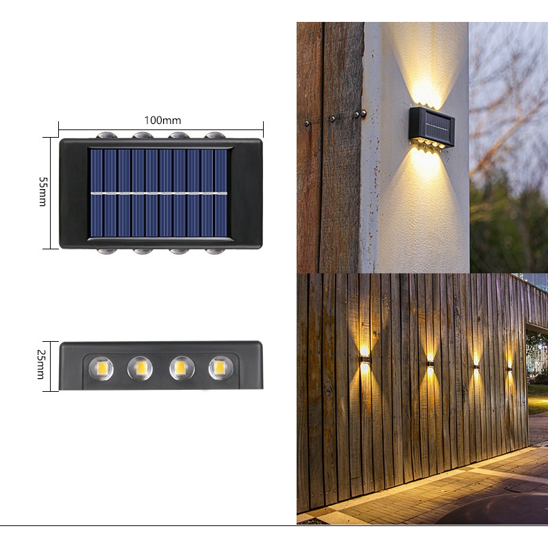 Solar Wall Light ไฟโซล่าเซลล์ตกแต่งบ้านและสวน กำแพง ไฟฉายผนัง Style Modern (จัดส่งทุกวันจากกรุงเทพ)
