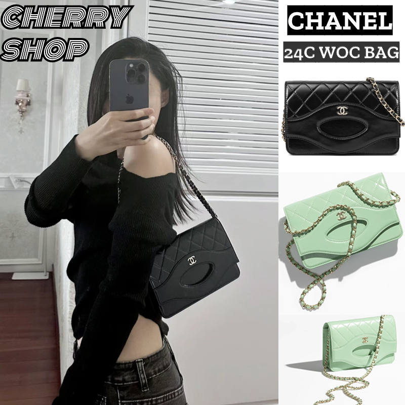 🍒ชาแนล Chanel 24C WOC Chain BA💯กระเป๋าโซ่ ของผู้หญิง🍒AP2703