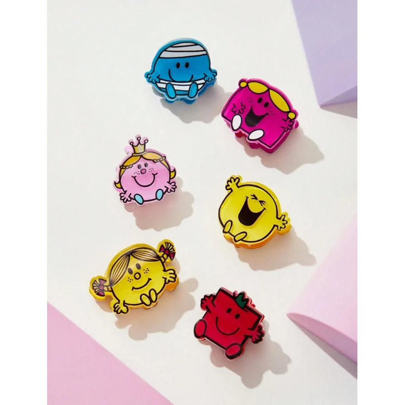 พร้อมส่ง !! 💕Mr Men Little Miss x SHEIN กิ๊ฟ หนีบผม เซ็ตรวม 6 ชิ้น!!! 6 แบบ