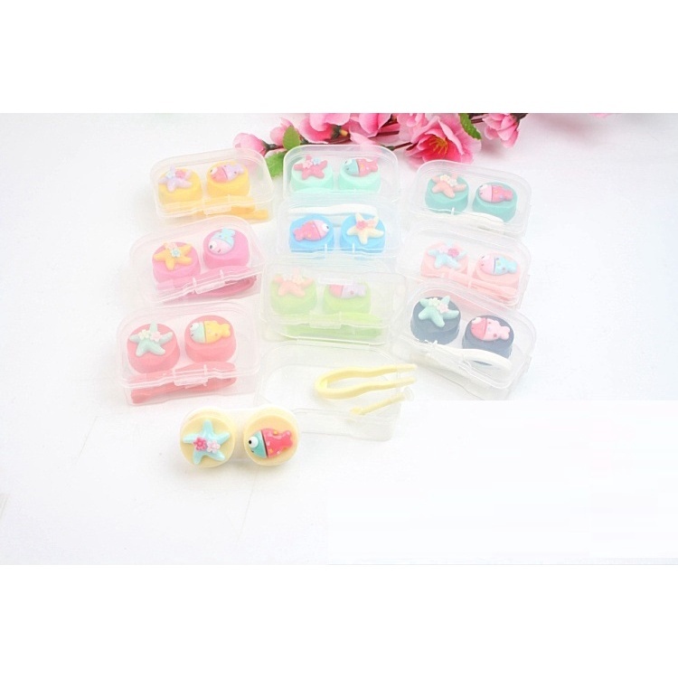 ตลับคอนแทคเลนส์ Set 4 in 1 ตลับเซต ปลา ดาว ตลับ มินิ น่ารัก คละสี