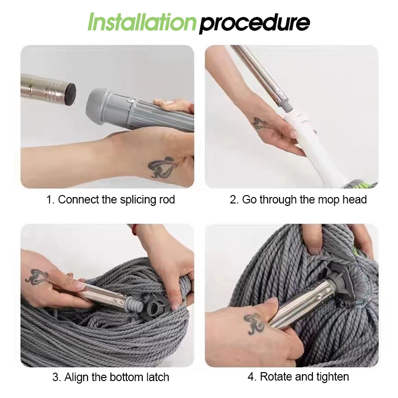 ปลีก/ส่ง ไม้ถูพื้นเเบบบิดน้ำในตัว ผ้าไมโครไฟเบอร์ รุ่นผ้าหนาพิเศษ ซับน้ำแห้ง ด้ามสแตนเลส แข็งแรง อย่างดีทนใช้งานได้ดี - รูปที่ 3