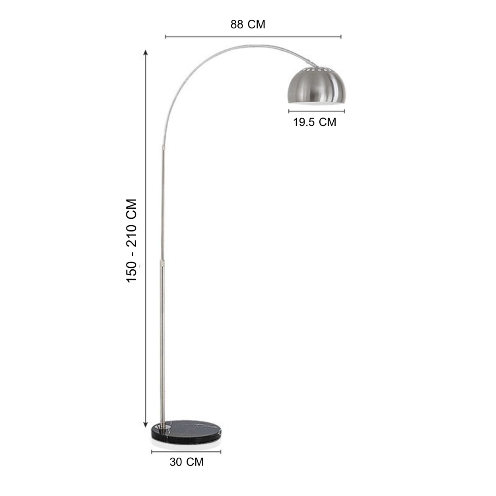 โคมไฟตั้งพื้น โคมไฟโค้ง โคมไฟสูง  Floor Lamp สูง 150 ซม.ปรับได้ สวิทช์เท้าสะดวกและรวดเร็ว cheers9