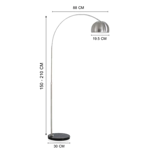 Cheers9 โคมไฟตั้งพื้น โคมไฟโค้ง โคมไฟสูง Floor Lamp สูง 150 ซม.ปรับได้ สวิทช์เท้าสะดวกและรวดเร็ว
