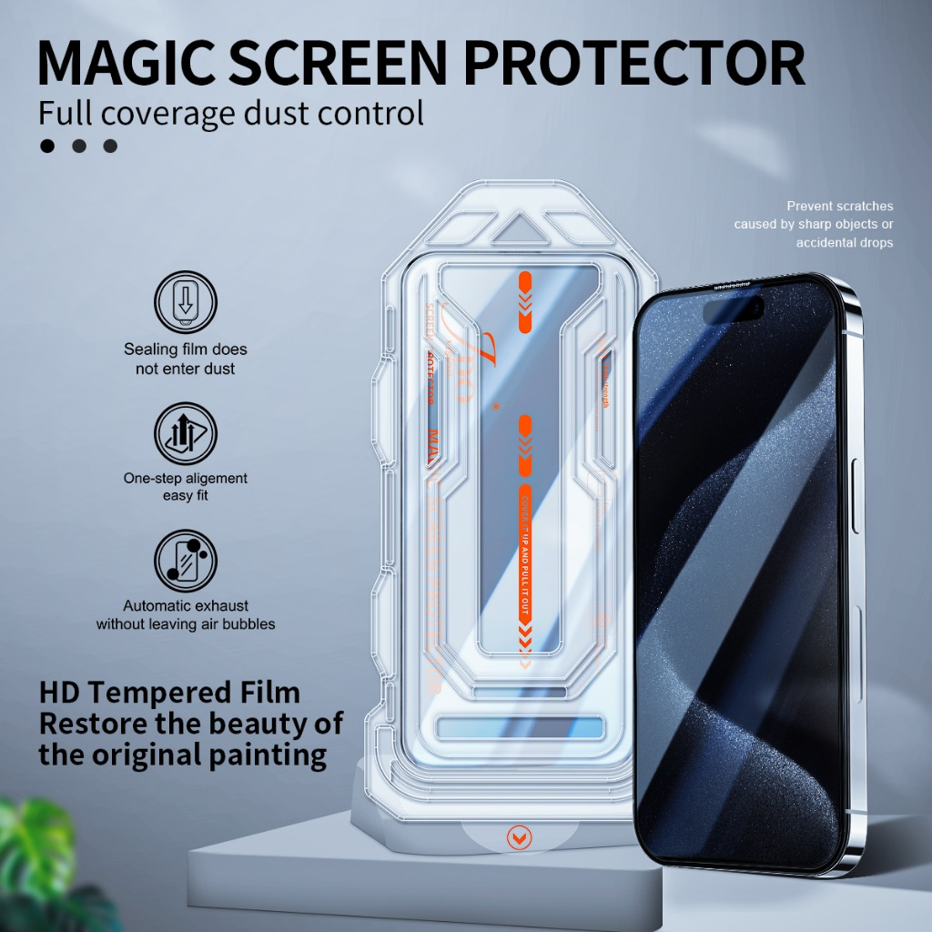 ฟิล์มกระจกเต็มจอ for iphone 13Promax 13/13pro 12 pro max พร้อมบล็อคติดฟิล์ม Sticker Box Jdo film กระจกเต็มจอ