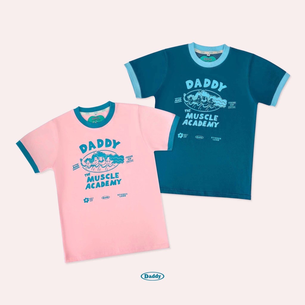 DADDY | Daddy Family 2024 เสื้อยืดลาย daddy family มี 2 สี  โทนฟ้าสุดเท่ห์และชมพูแสนน่ารัก