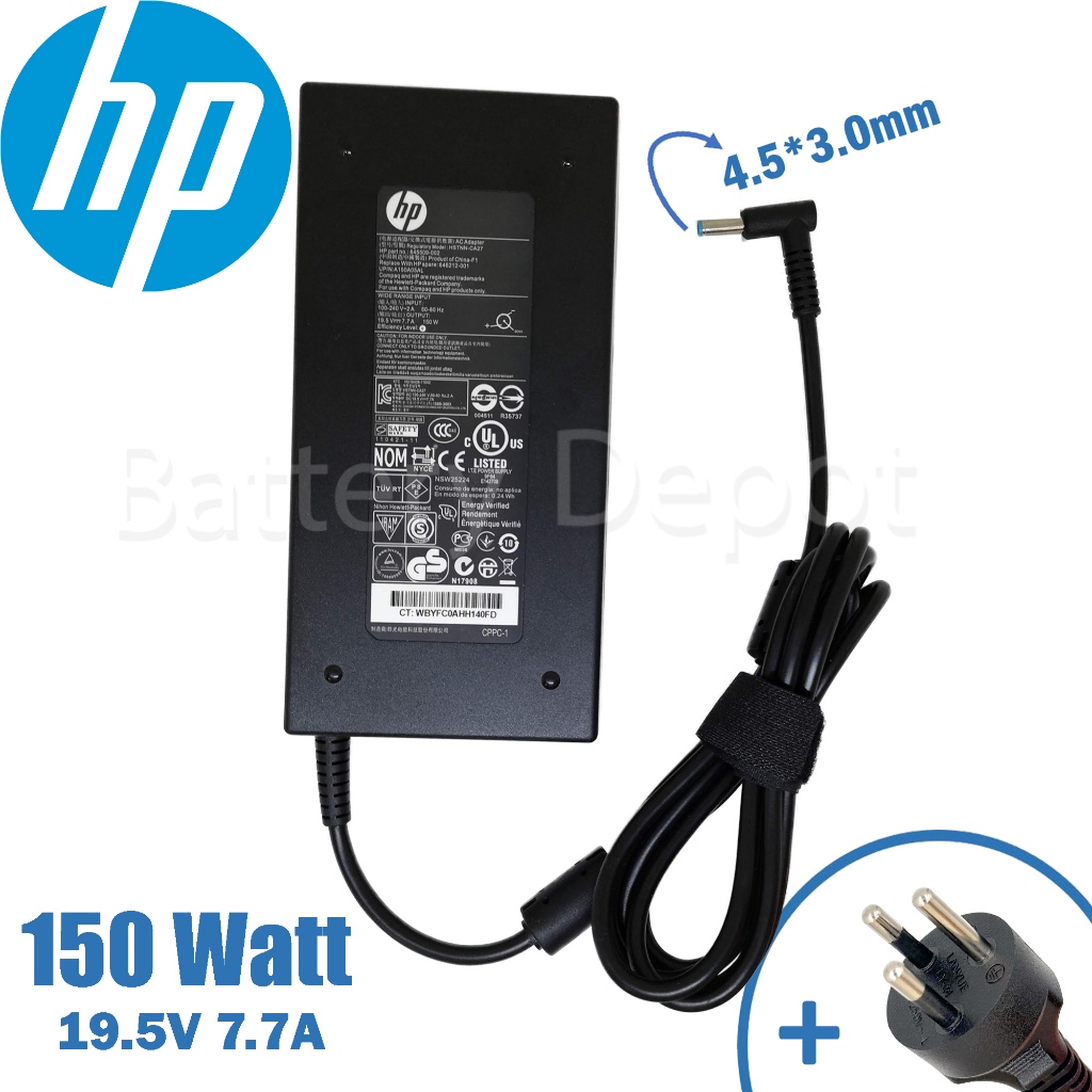 HP Adapter ของแท้ HP ENVY 15-ep0031tx / Pavilion Power 15-CB522TX 150W 4.5 สายชาร์จ HP, อะแดปเตอร์