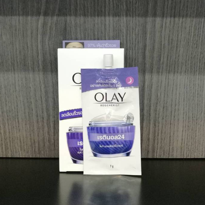 (ยกกล่อง 6 ซอง ) OLAY Regenerist โอเลย์ รีเจนเนอรีส เรตินอล 24 ไนท์ มอยเจอร์ไรเซอร์  7 กรัม