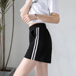 💕พร้อมส่ง🚀(M-5XL) กางเกงขาสั้นผู้หญิง กางเกงวอร์มใส่สบาย มีกระเป๋าทั้งสองด้าน