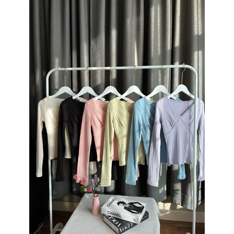 (พร้อมส่ง) 20sep.story long lace top (เสื้อยืดแขนยาวแต่งลูกไม้) มีทั้งหมด 7 สี