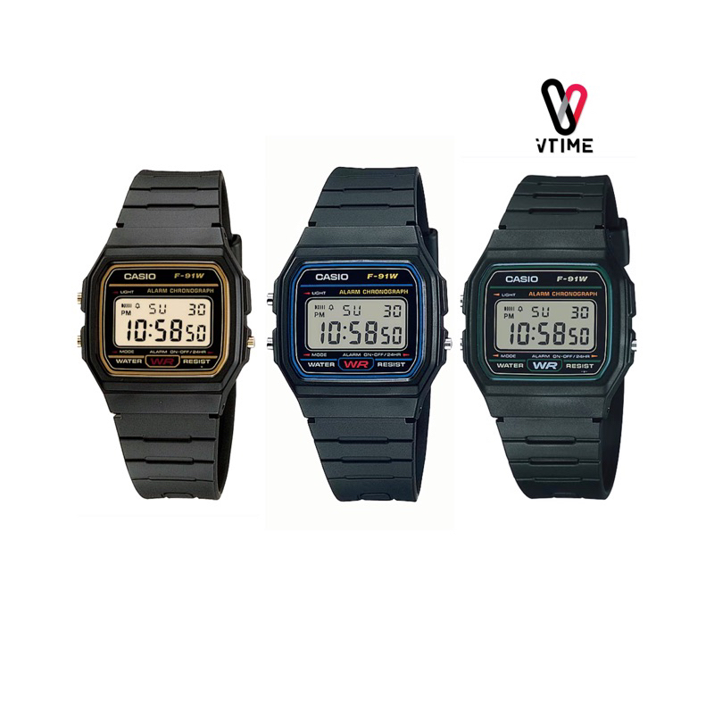 CASIO นาฬิกาข้อมือ DIGITAL รุ่น F-91W-1 | F-91WG-9 |F-91W-3