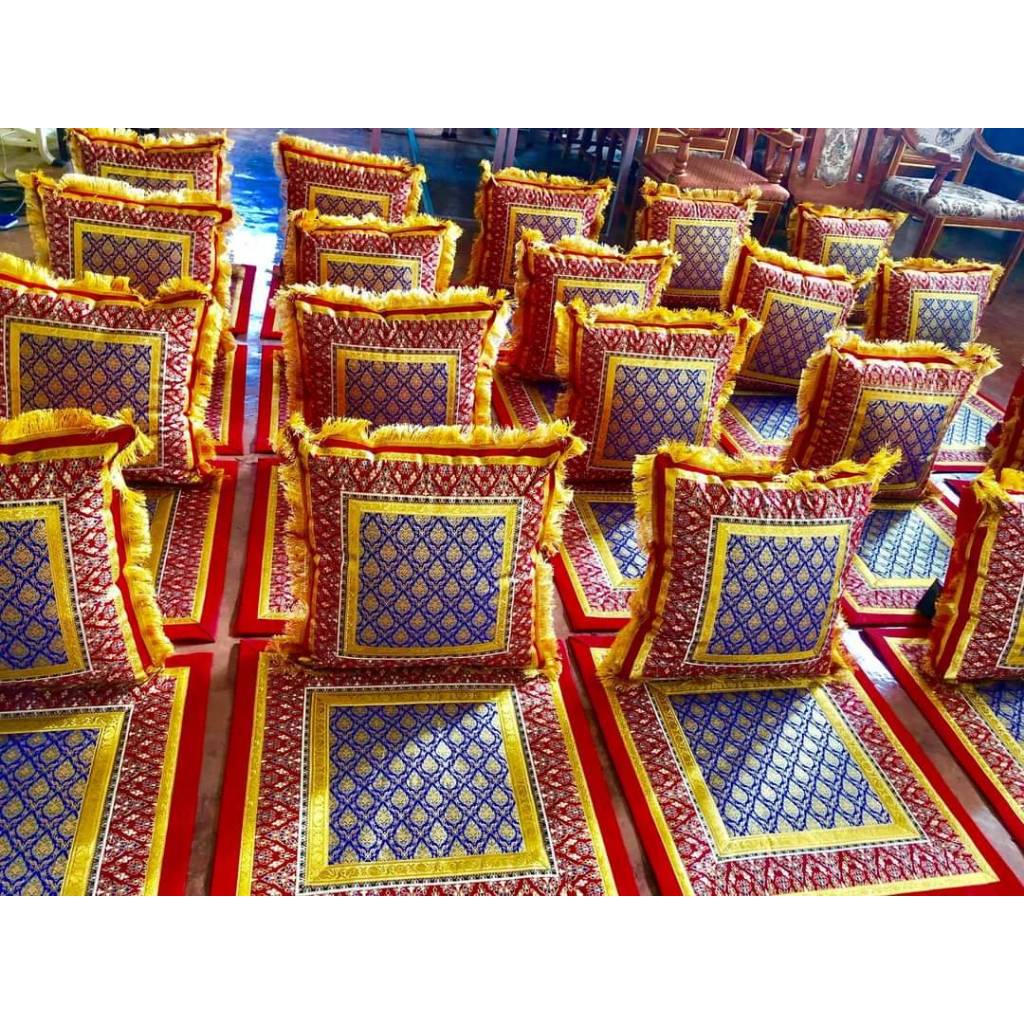 ผ้าปูอาสนะสำหรับพระสงฆ์/ผ้าปูนั่งหมอนนอนเล่น แบบที่ 6 (เฉพาะอาสนะไม่รวมหมอนอิง) - รูปที่ 2