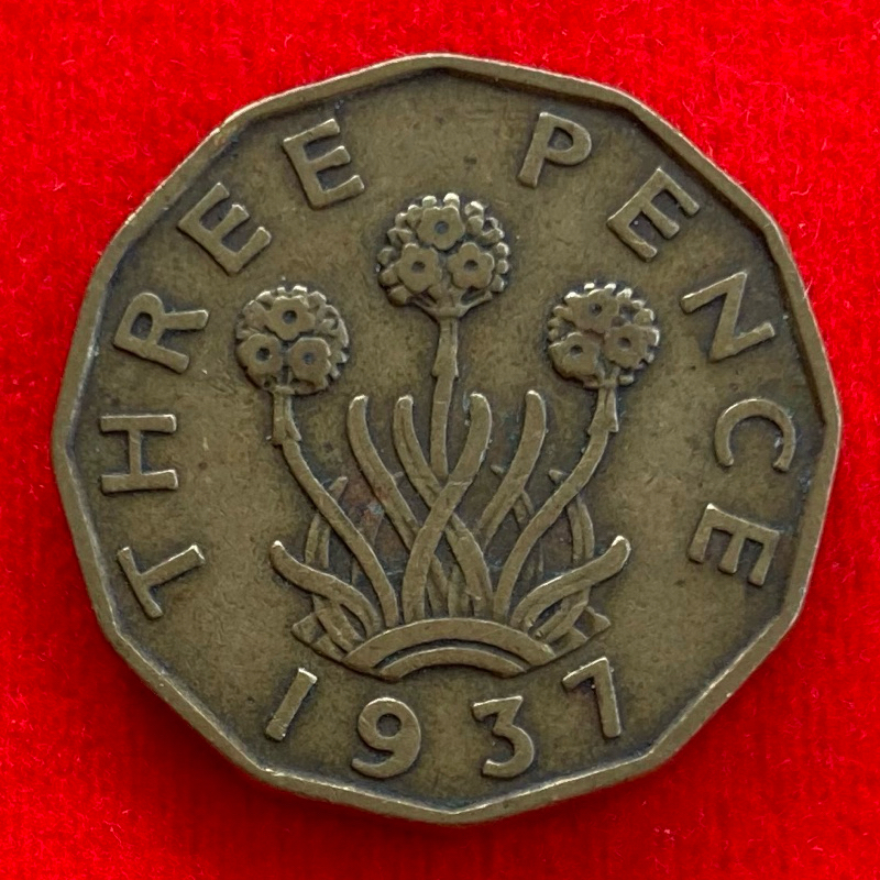 🇬🇧 เหรียญอังกฤษ United Kingdom 3 pence ปี 1943 เหรียญ​ต่างประเทศ