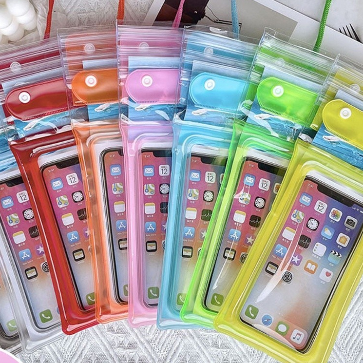 ซองมือถือ ซองใส่โทรศัพท์ มีสายคล้องคอ ปรับระดับได้ ทัสกรีนได้ ซิปล็อค3ชั้น ซองกันน้ำ มือถือไม่จมNEW!
