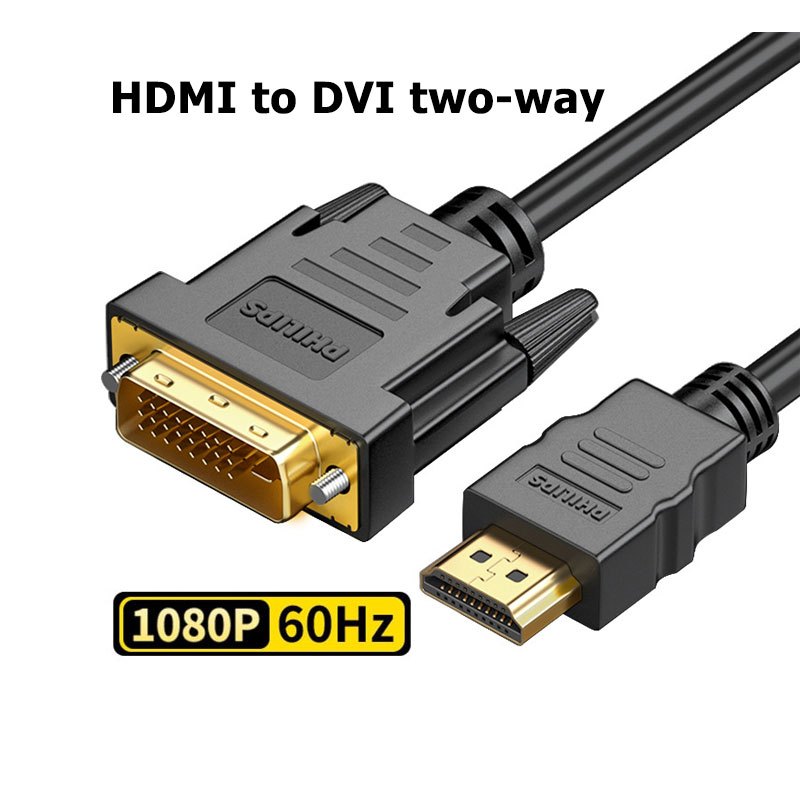 HDMI สาย HDTV to DVI 1080P พร้อม Audio Video HDMI ชายไปสาย DVI ชาย ตัวแปลงสายเคเบิลอะแดปเตอร์ โน้ตบุ๊กเป็นจอภาพ