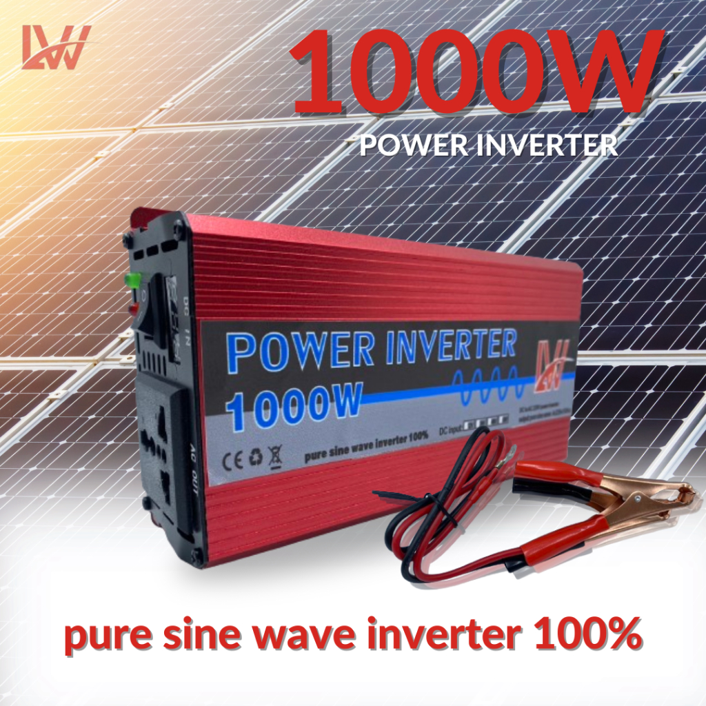 pure sine wave inverter 1000w ตัวแปลงไฟ12V DCเป็น220V AC เครื่องแปลงไฟแบตเป็นไฟบ้าน inverter pure sine wave100%อินเวอร์