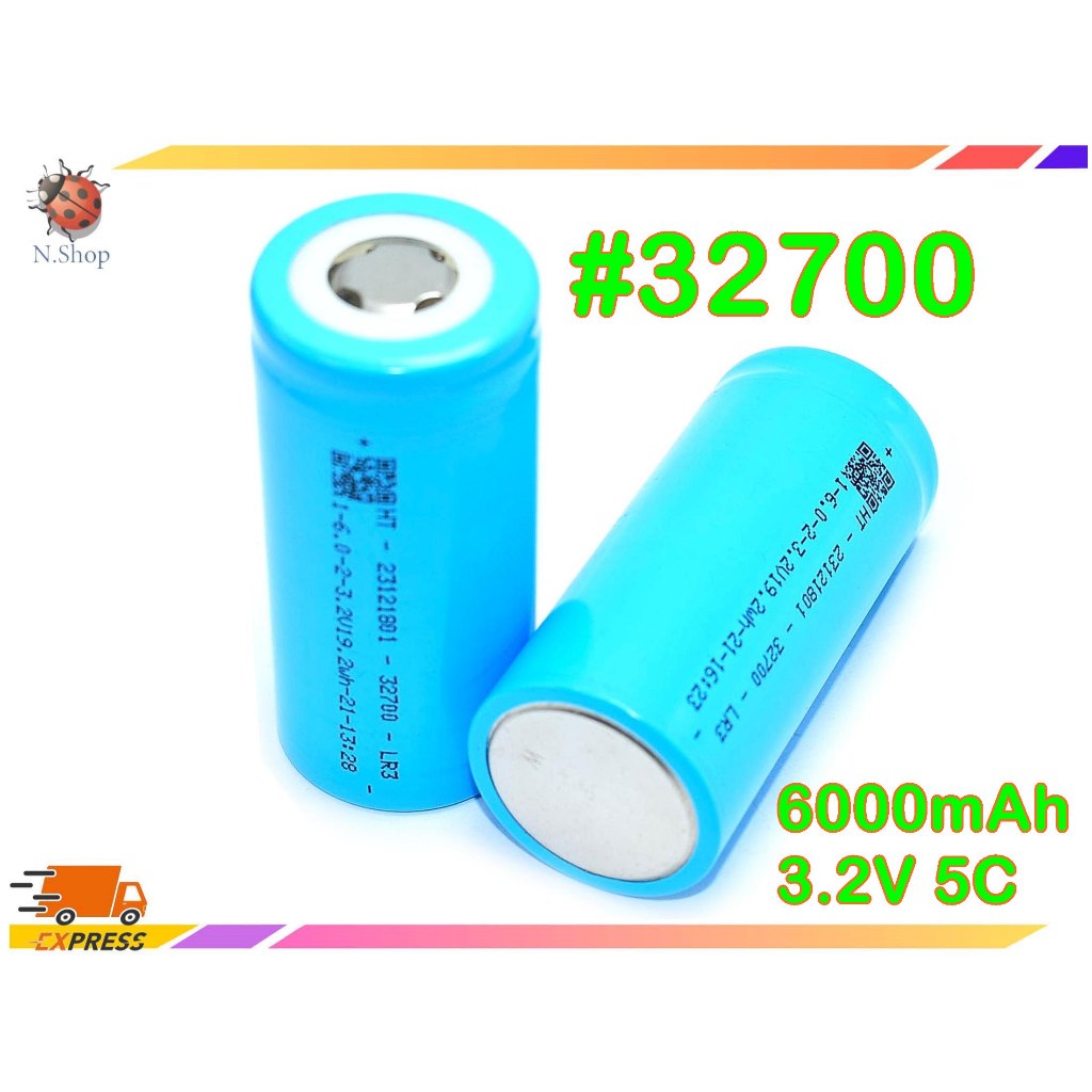 แบตเตอรี่ ลิเธียมฟอสเฟส 32700 Lifepo4 3.2V 6000mah
