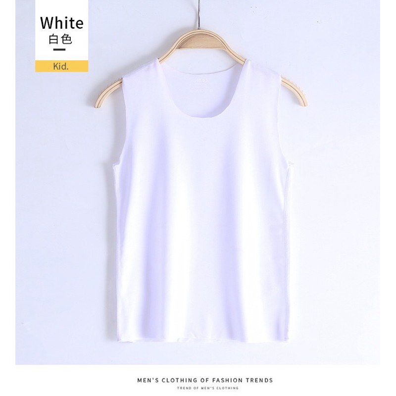 เสื้อกล้ามไร้ขอบสำหรับเด็กเนื้อผ้าไหมน้ำแข็ง