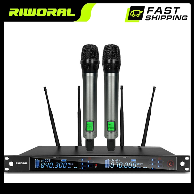 ไมค์ไร้สาย Wireless ไมลอยคาราโอเกะ ไมค์คาราโอเกะ 2 Channel ไมล์ลอย 100m/328ft ไมค์ลอย Uhf แท้ ไมค์ไร้สาย Wireless ไมโครโ