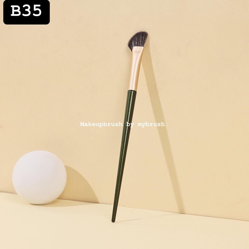 (3ชิ้น) B35 แปรงแต่งหน้า หัวแบน คอนทัวร์จมูก ดั้ง ไฮไลท์ ใบพัด สีเขียว ขนนุ่ม น่ารักน่าใช้