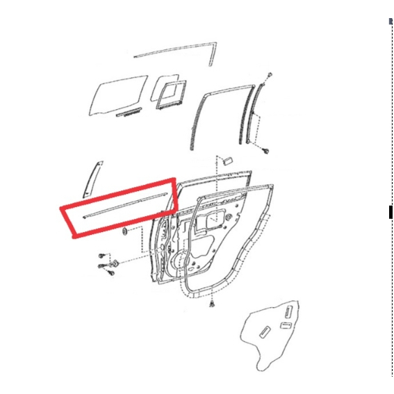 แท้ศูนย์ คิ้วรีดน้ำขอบกระจกนอก โตโยต้า พริอุส Toyota Prius ZVW30 2009-2016 - รูปที่ 2