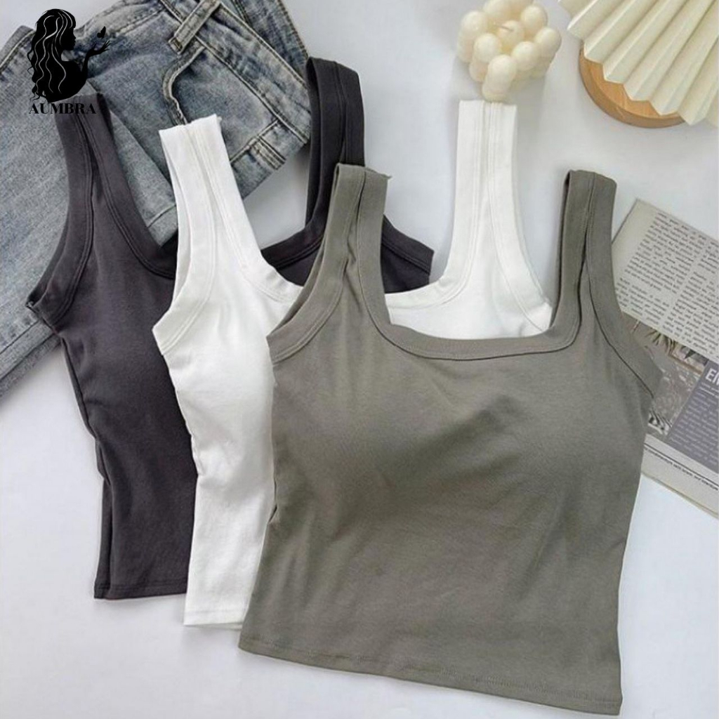 เสื้อครอปสายเดี่ยว เสื้อกล้ามแฟชั่น ทรงเป๊ะสวย  ฟองน้ำในตัว พร้อมส่ง A146