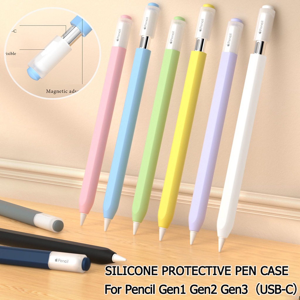 เคสซิลิโคนเจลลี่ บางพิเศษ กันตก สีแคนดี้ สําหรับ แอปเปิล Pencil 2&1&3 Pencil Gen 1 Gen2 Gen3（USB-C）Silicone Skin Cover