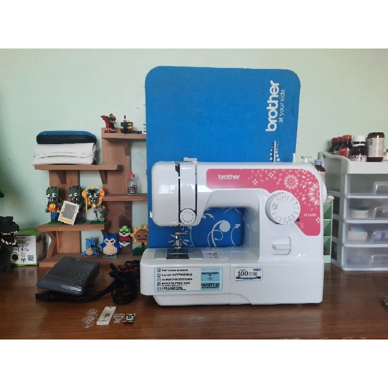 จักร brother jv1400 สีชมพู มือสอง