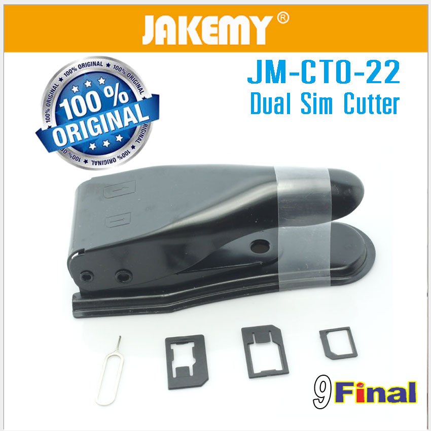 JAKEMY JM-CT0-22 คัตเตอร์ตัดซิม ได้ 2 แบบ Dual 2 in 1 Nano Micro SIM Card Cutter (Black Color)