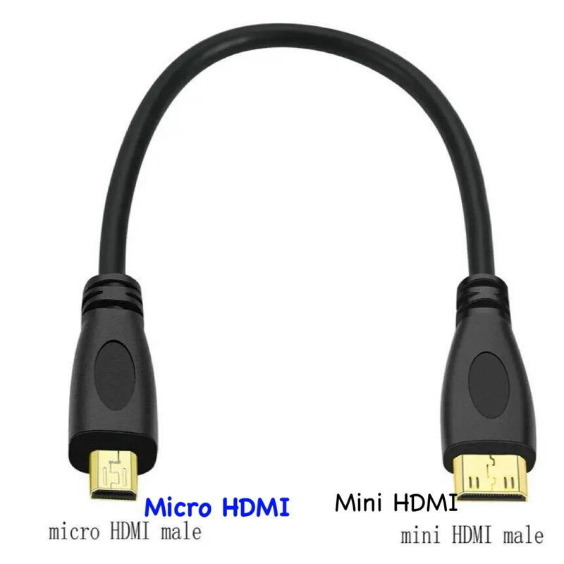 Micro HDMI To Mini HDMI-เข้ากันได้กับ Micro HDMI-เข้ากันได้ kabel sambungan วิดีโอ HD Mini HD สายแปลง0.3M