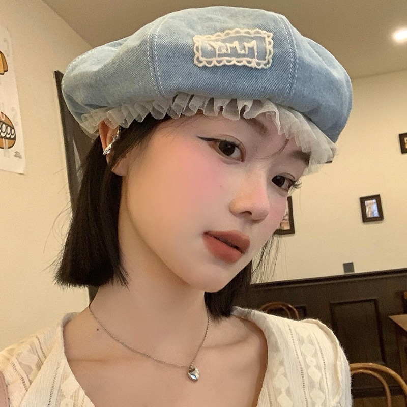 (พร้อมส่ง) หมวกยีนส์เปเล่ สไตล์สาวเกาหลี