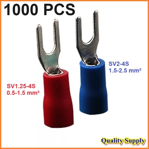 หางปลาแฉก หางปลา หุ้ม PVC Insulated Spade Terminal ถุงละ 1000 ตัว