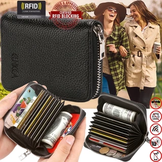 ผู้ถือบัตรป้องกัน RFID กระเป๋าเงินบัตรเครดิต PU กระเป่าเก็บบัตร กระเป๋าบัตร การ์ด บัตรเครดิต ATM RFID การปิดกั้นกระเป๋าส