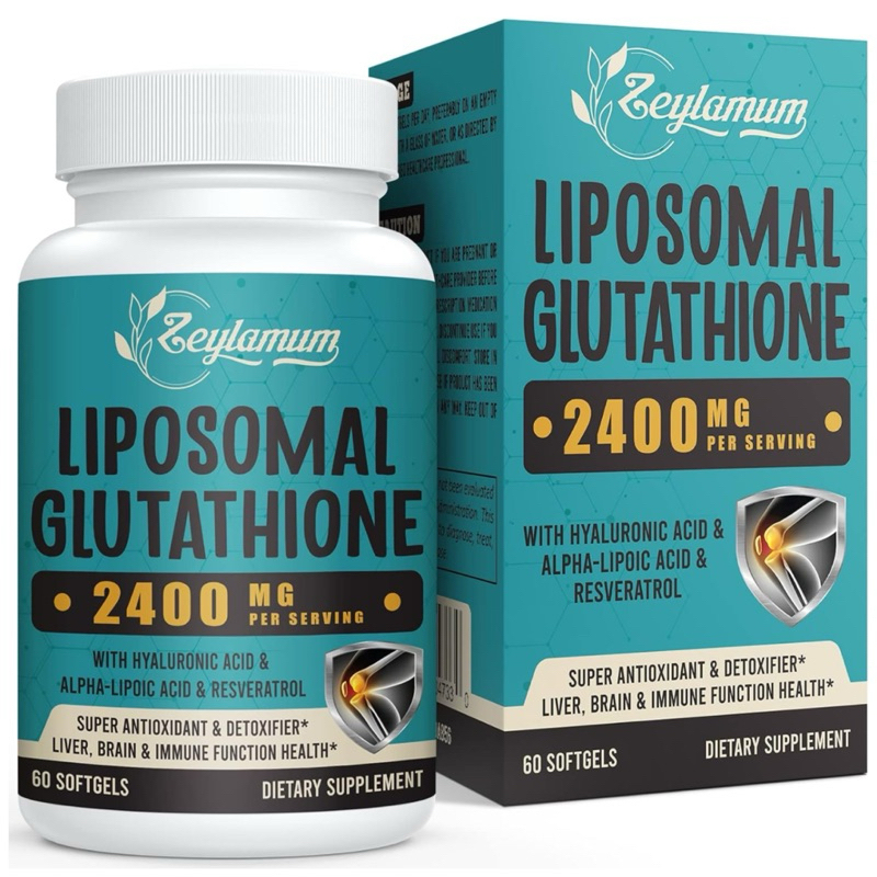 LIPOSOMAL GLUTATHIONE 2400 MG ต้านอนุมุลอิสระ ขับสารพิษจากตับ บำรุงผิวพรรณ (ของแท้จากอเมริกา)(บรรจุ60ซอฟ์ตเจล)