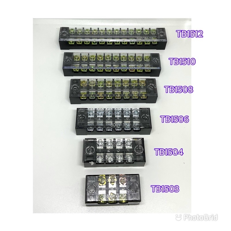 เทอร์มินอลต่อสายไฟ 3, 4, 6, 8, 10, 12 ช่อง TB Terminal Block 25A