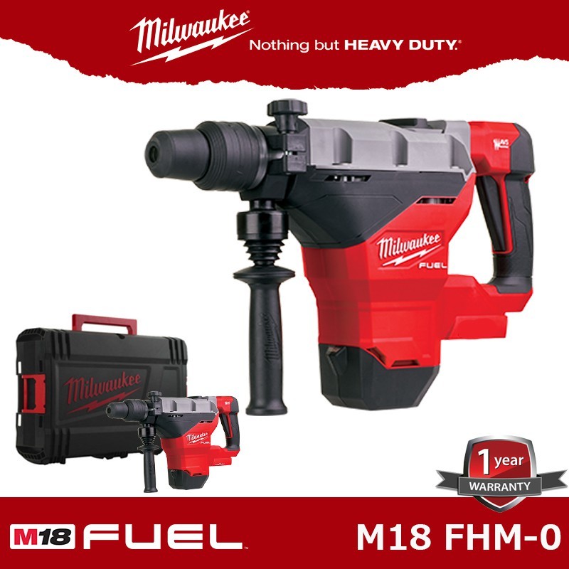 Milwaukee สว่านโรตารี่ไร้สาย 18 โวลต์ 8 กก. SDS Max M18 FHM-0C0 (เครื่องเปล่า)