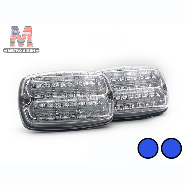 Whelen M6 สีน้ำเงินล้วน กรอบใส (มือสอง - คู่)