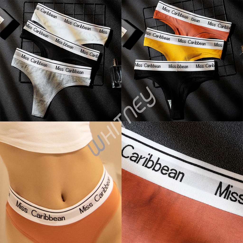 กางเกงในจีสตริง(G-string) สีสด MISS.Caribbean สุด sexy  ผ้า Cotton(EUW4)