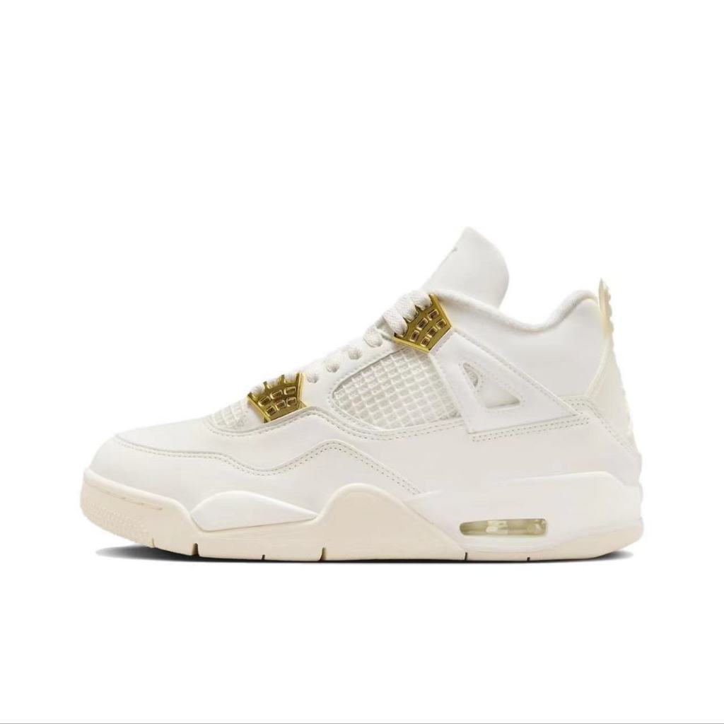 🔥ของแท้ 100% Jordan Air Jordan 4“Metallic Gold” รองเท้าผ้าใบ ไนกี้รองเท้า