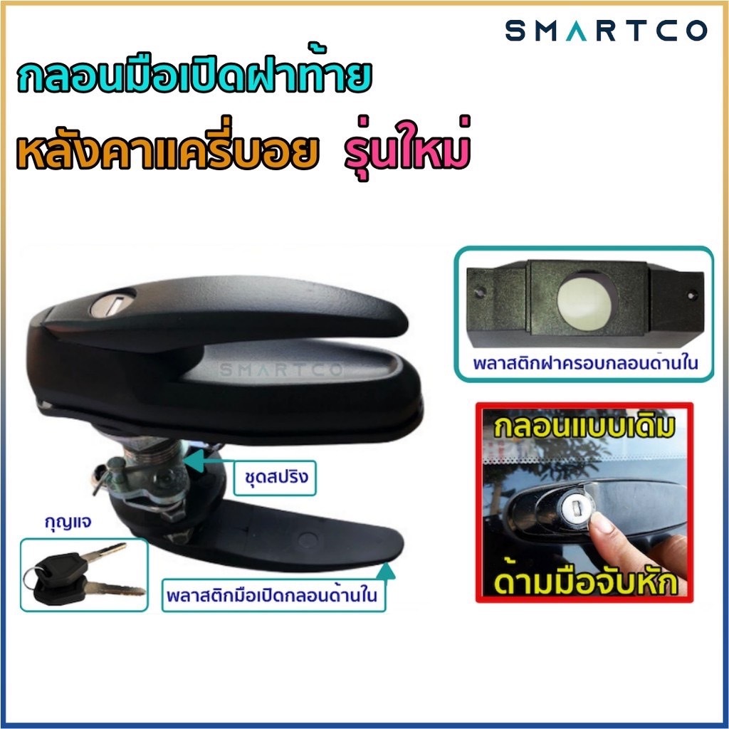 กลอนมือเปิดฝาท้ายหลังแครี่บอยรุ่นใหม่CarryBoyครบชุดแข็งแรงทนทาน (แก้ปัญหาของเดิมด้ามจับหักง่าย)
