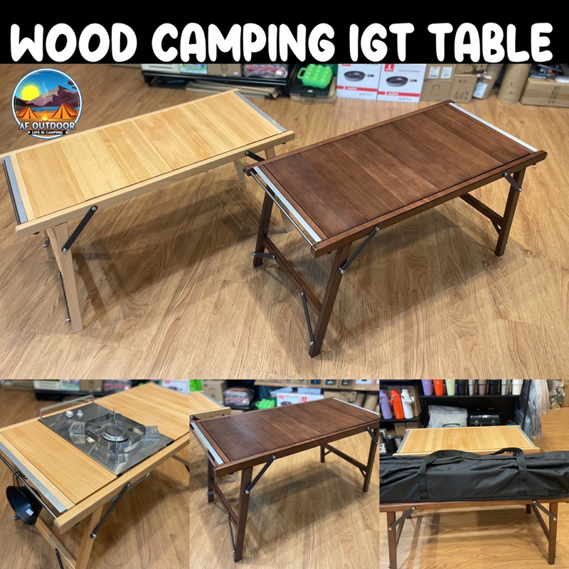 🇰🇷พร้อมส่ง🇰🇷โต๊ะไม้ถอดประกอบได้  WOOD Camping IGT Table โต๊ะครัว โต๊ะพับ