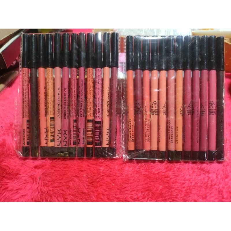 ดินสอเขียนขอบปาก3ceและNYX12แท่ง12เฉดสี ขายยกแพคคละแบบ พร้อมส่ง