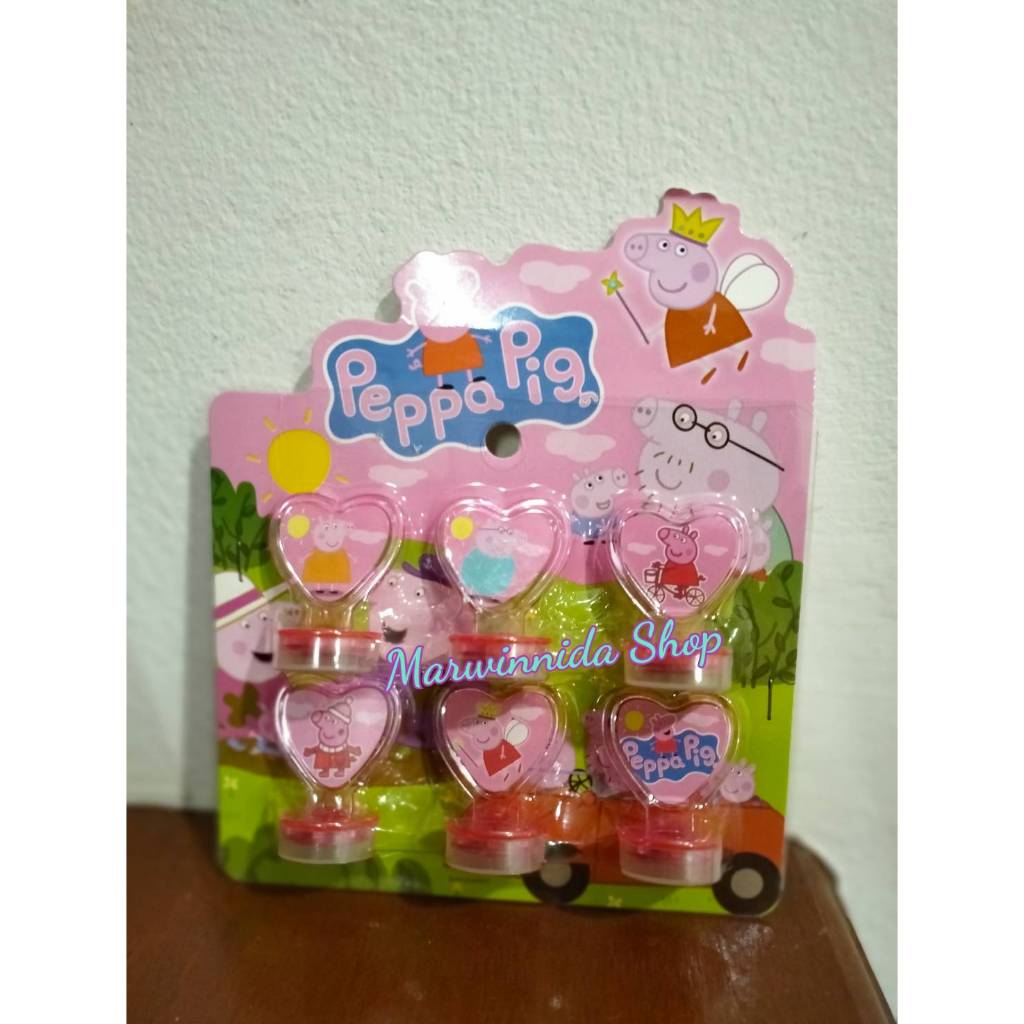ตราประทับ ลายการ์ตูน Peppa Pig, Mickey Mouse พร้อมหมึกในตัว เป็นมิตรกับสิ่งแวดล้อม สำหรับเด็ก