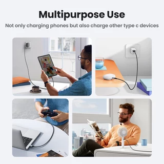 UGREEN รุ่น 60126 TypeC to USB-A รองรับ App Car Play จ่ายไฟ 3A Fast Charge & Data สายชาร์จถักไนล่อน