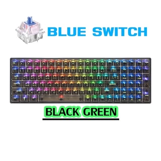 คีย์บอร์ดคีย์แคปใส Nubwo X38 BARRAHZ TRI-Mode Wired/Wireless/Bluetooth Mechanical Switch คีย์บอร์ดเกมมิ่ง ประกัน 2 ปี