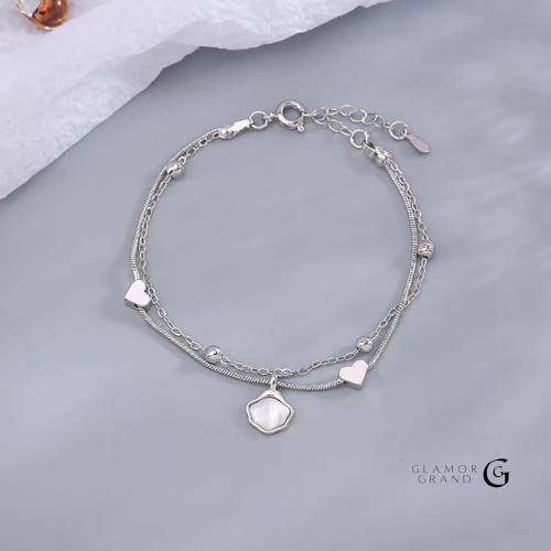 Glamor  SMALL SHELL สร้อยข้อมือเงินสเตอร์ลิง925 สินค้าใหม่ สร้อยข้อมือจี้เปลือกหอย กำไลข้อมือเงิน925 สไตล์ใหม่สุดเก๋