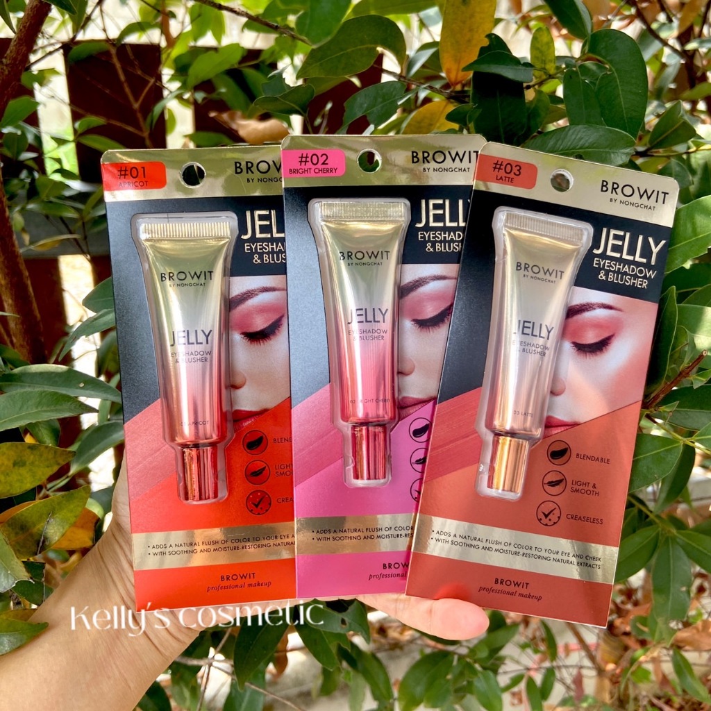<<Kelly's Shop >> Browit Jelly Eyeshadow Blusher 10g. บราวอิท น้องฉัตร เจลลี่ อายแชโดว์ & บลัชออน เนื้อครีม 10 กรัม